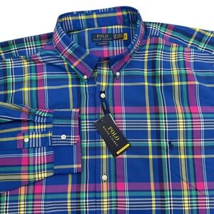 Polo Ralph Lauren Shirt Mens Big 3XB 3xl Multicolor Plaid Performance Wicking